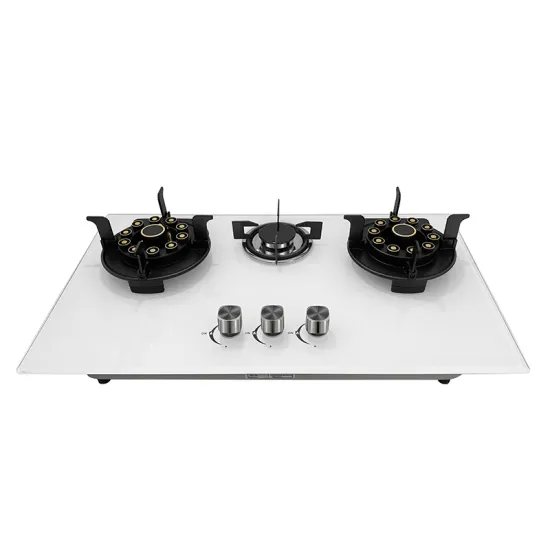 White Flip Top gas cooker LPG gas cooktops glass top battery 3 burner gas stove for kitchen