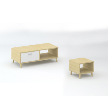 Simple design melamine oak wood office tea table