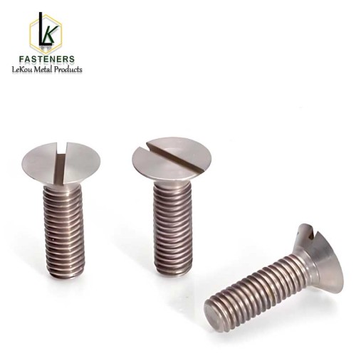 Машынныя шрубы з плоскай патайнай галоўкай з нержавеючай сталі 82 градуса