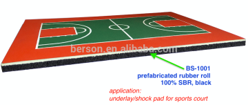 Anti-slip Sport Mat /sports court Underlay made by recycled rubber materials
