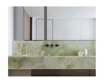 Lastre di marmo verde naturale e onice per ripiani