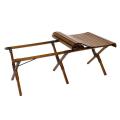 Petite table de camping en bois pliant portable en plein air