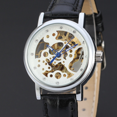 domed glass watch mininalist design with diamond dial