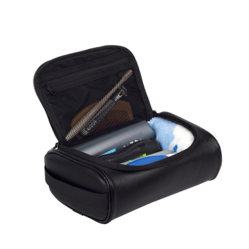 Mens Leather Shaving Bags Kit Travel Toiletry Pouch