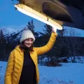 Luz de campamento de LED solar inflable portátil