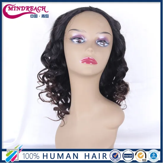 Virgin brazilian hair half wig with two tone color