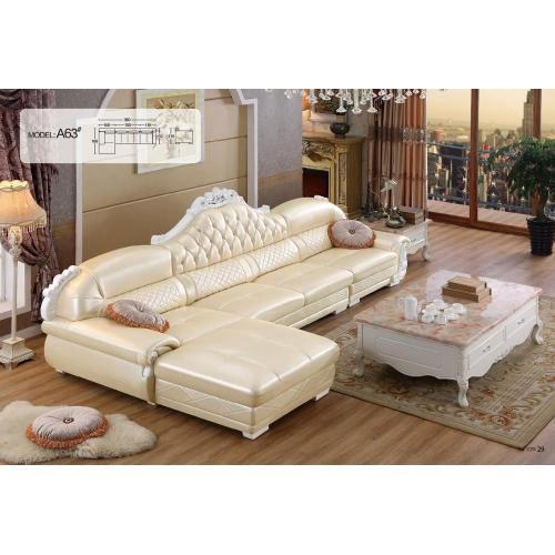 Luxury Sectional Leather Sofa Set For Hotel