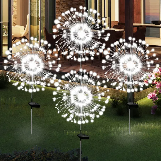 Remote Control Solar Dandelion Fireworks LED Lawn Light with RGB Colors