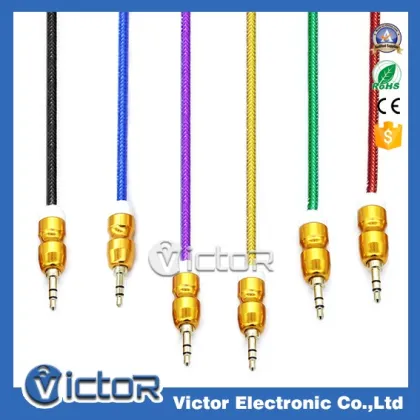 2016 New Creative Mobile phone metal audio cable with Natural multiple colors