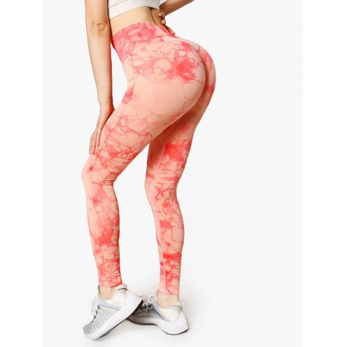 Tie-färgade sömlösa yogaleggings