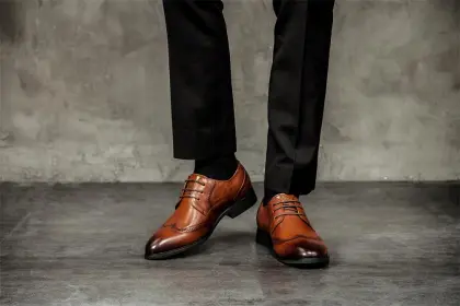 Oxfords Brown Black Leather Men Shoes