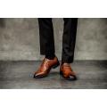 Oxfords Brown Black Leather Men Chaussures