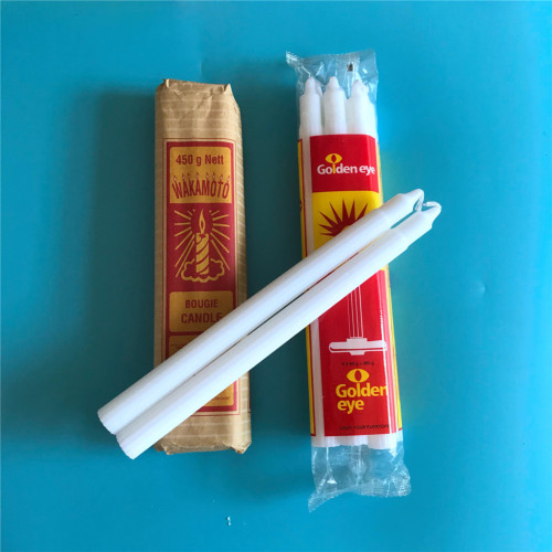 15081129555 Africa white fluted pillar taper candle