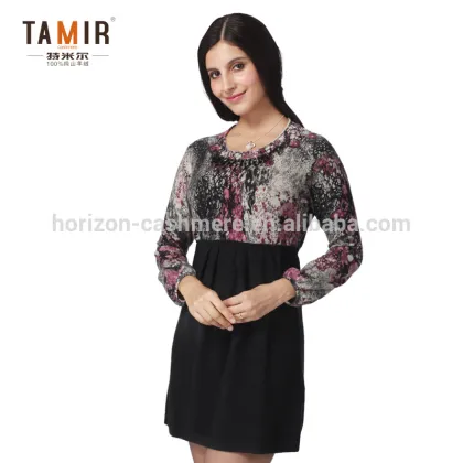 Women Trendy Mature Skirt, Women Floral Inner Sweater