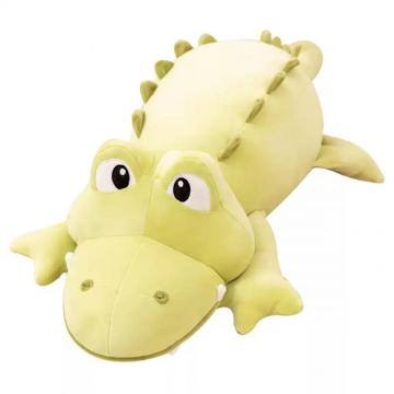 Oreiller en peluche de sommeil alligator vert clair pour les enfants