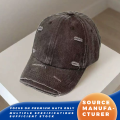 Topi Baseball Warna Solid Tertekan Dicuci