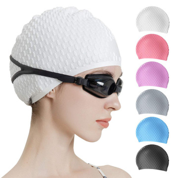 Sombrero de natación de silicona al por mayor con protección de oídos