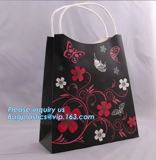 Beauty kraft paper gift bag,custom kraft paper bag, fast food kraft paper bags bag stand up