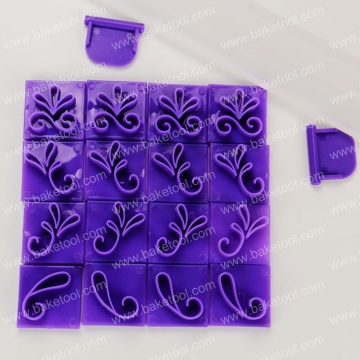 New 16pcs Scroll border flowers press set for cake fondant decoration