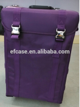 2014 HOT SELLING VIOLET NYLON MAKEUP CASES WITH TROLLEY