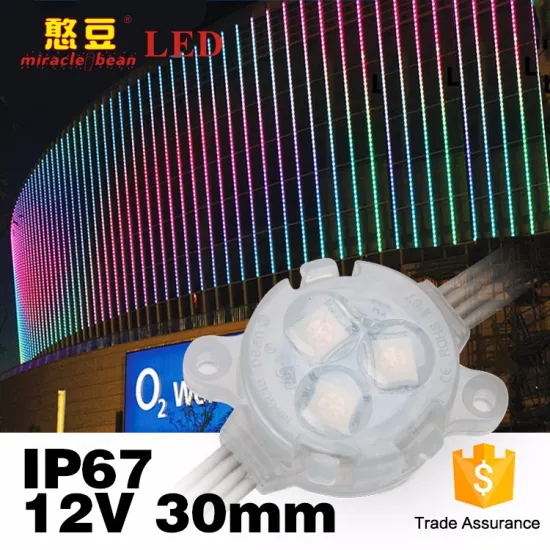 Full Color DC12V DMX 0.75W Waterproof IP67 SMD5050 30mm RGB Pixel