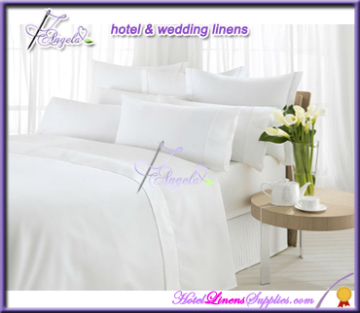 non-star rating white hotel quality linens in plain percale fabric for motels, spas