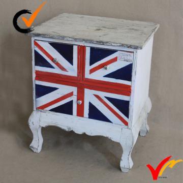 Distressed Wooden Antique French White Cabinet