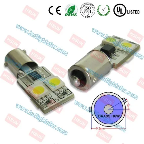 12V H6W LED FREE ERROR LIGHT,bax9s canbus LED lamp,BAX9S canbus LED BULB