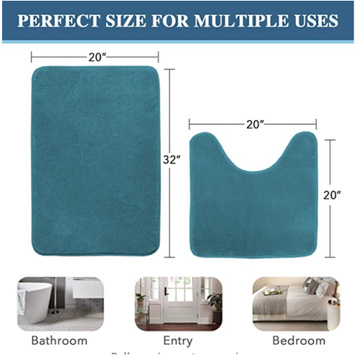 2 Pieces New design memory foam bath mats
