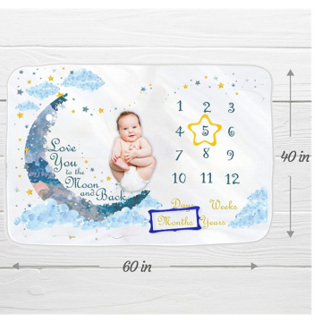 2023 Newborn Baby Growth Milestone Blankets: Soft Plush Fleece Muslin Collection for Sale