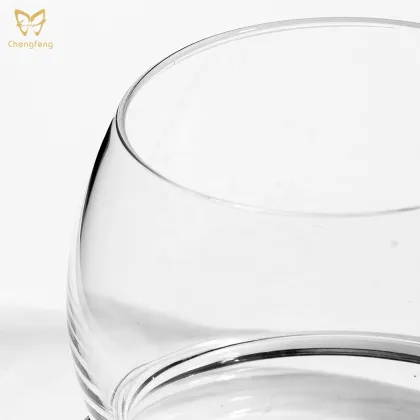 Spherical Spinning Crystal Brandy Snifter Glass