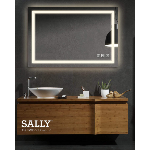 Miroir LED à lumière dimmable avec capteur tactile pour salle de bain SALLY