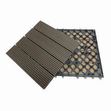 WPC Plastic and Wooden Decking Tiles, Various colors are available