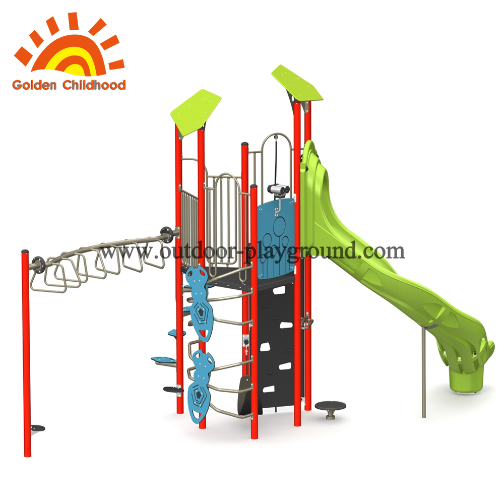 Green Slide Simple Kids Outdoor Playground Equipment