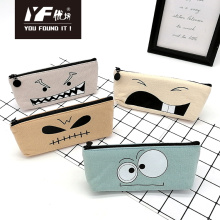 Funny expression cute canvas pencil case