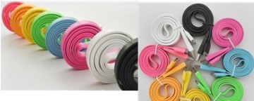 Flat Noodles Line Color USB Charging Line for Apple iPhone (LK)