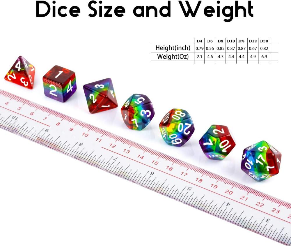 Rainbow Dice For Role Playing Table Games 1