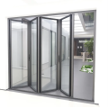 Accordion Aluminium Frame Glass Door