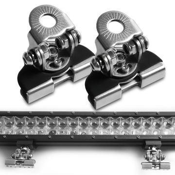 2PCS Stainless Steel LED Light Bar Holder with Rubber Car Hood Mounting Bracket - Hot Sale