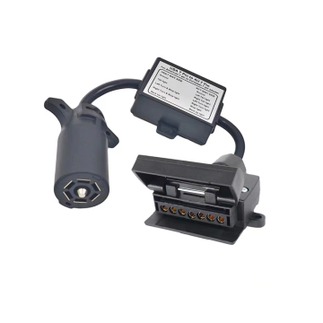 Ons naar AU Trailer Connector Light Converter: 7 Way Round Socket To 7 Pin Flat Adapter