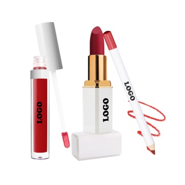 Private Label Lip Kit: Custom Makeup Luxury Matte Liner, Lip Gloss, and Lipstick Set