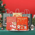 Christmas Pattern Kraft Paper Bag With Handle