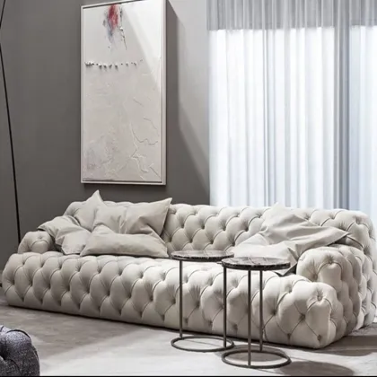 Customized Post Modern Italian Leather Edward Sofa Set