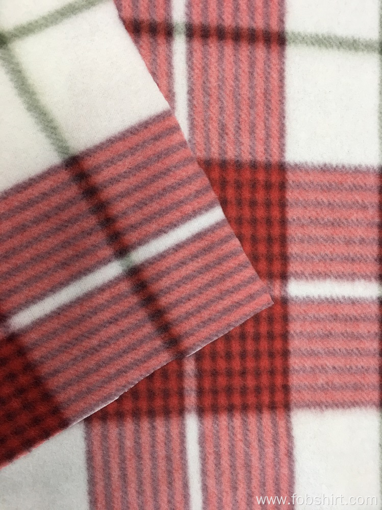 Polar Fleece Print Plaid Fabric