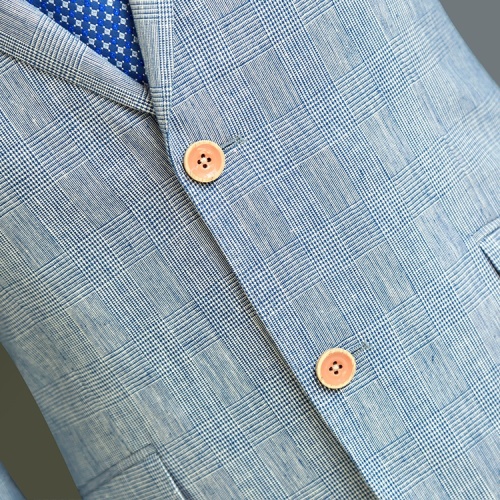 Casual Slim Fit Sky Blue Linen Blazer