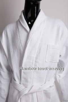 factory directly wholesale Luxury 100% cotton soft pure color waffle velour bathrobe