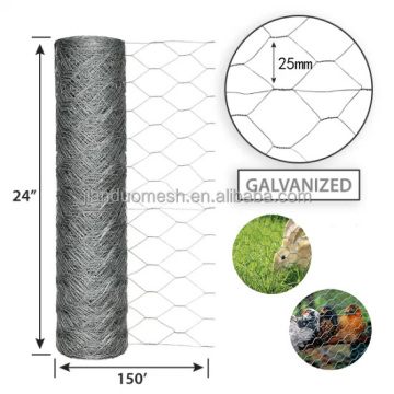 20 Gauge Chicken Fence 1'' Galvanized Hexagonal Wire Mesh