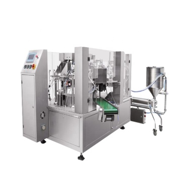 Retort Stand-Up Pouch Filling and Sealing Machine with Spout