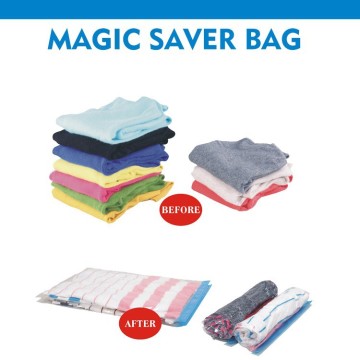 Vacuum compressed storage clothes travel space saving bags