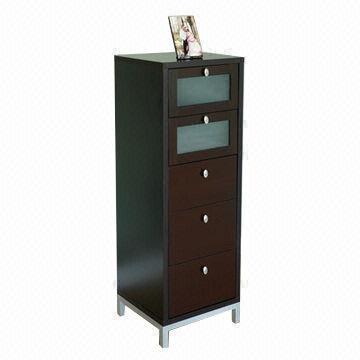 Storage Drawers with Nickel Hardware Knobs, Warm Matte Coffee Bean Finish